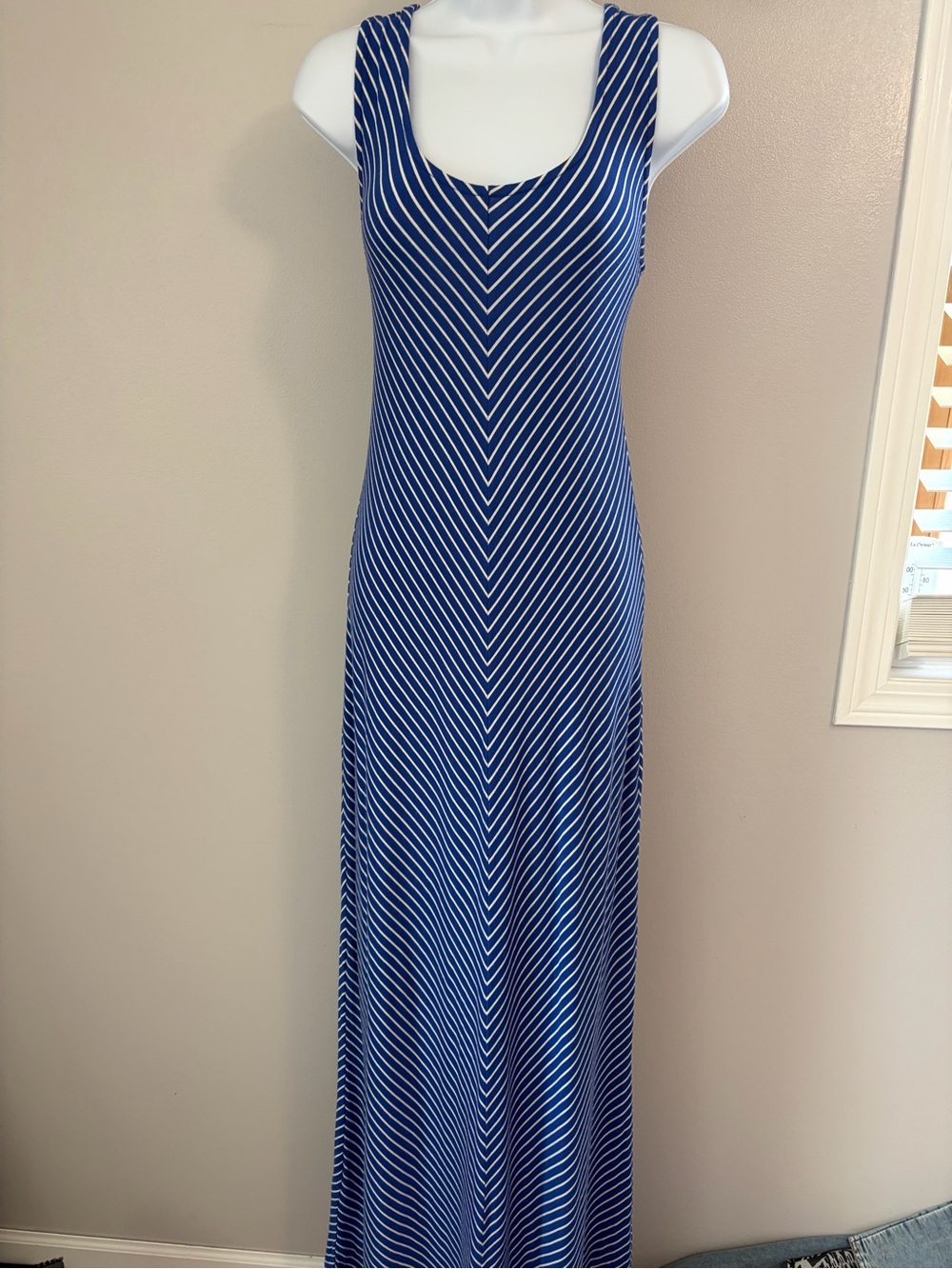 Merona Blue and White Striped Maxi Dress